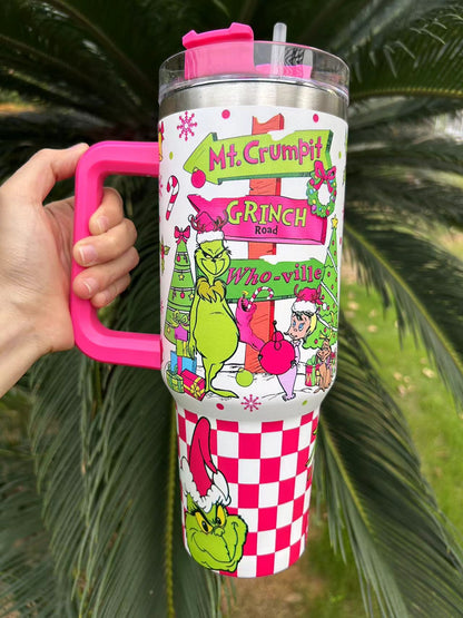 40oz Christmas Hot Pink Tumbler