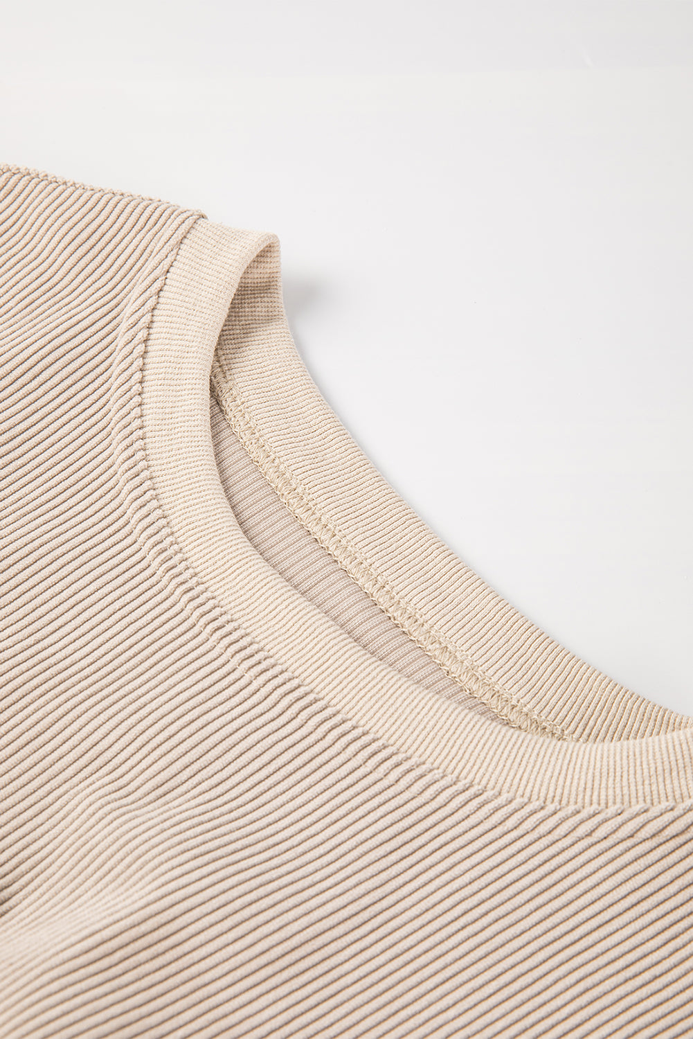 Apricot Ribbed Corduroy Oversized Sweatshirt