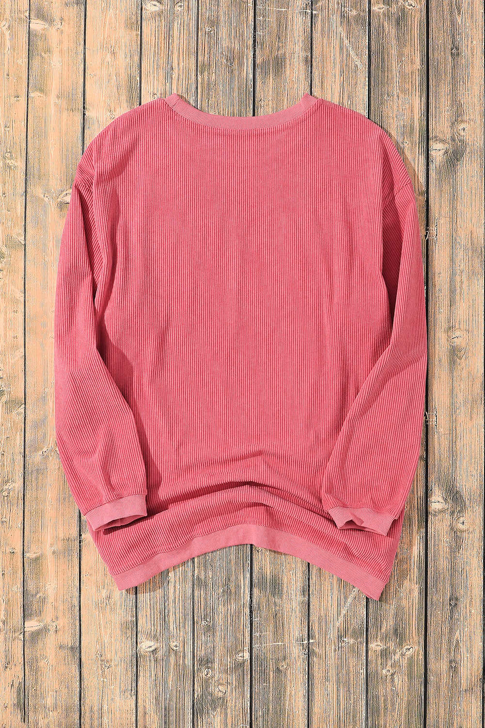 Apricot Ribbed Corduroy Oversized Sweatshirt