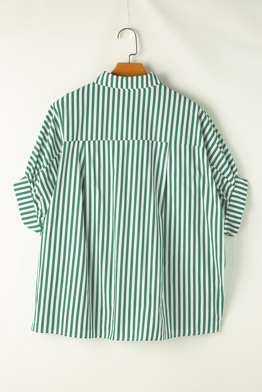 Sky Blue Stripe Dolman Sleeve Oversize Shirt