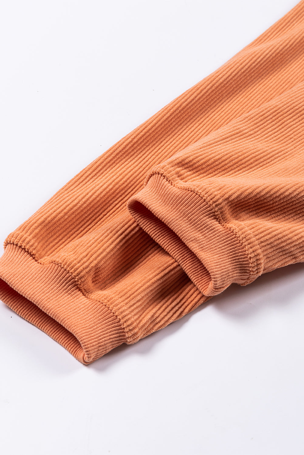 Apricot Ribbed Corduroy Oversized Sweatshirt