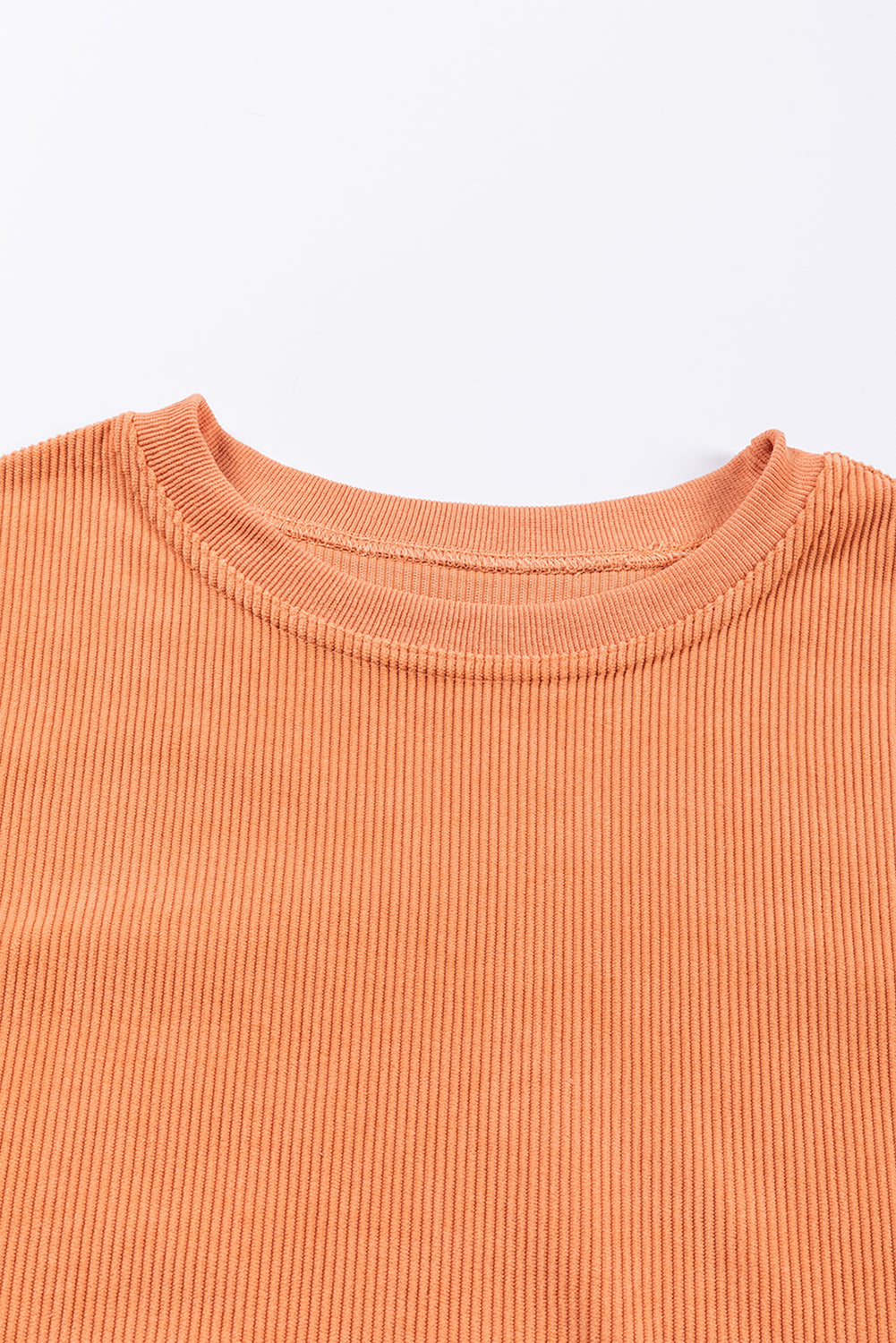 Apricot Ribbed Corduroy Oversized Sweatshirt