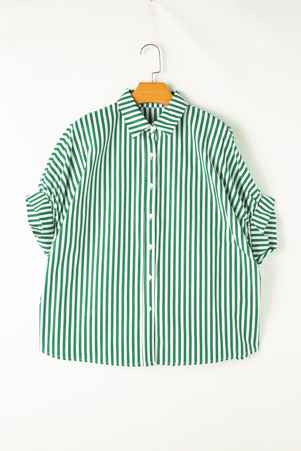 Sky Blue Stripe Dolman Sleeve Oversize Shirt