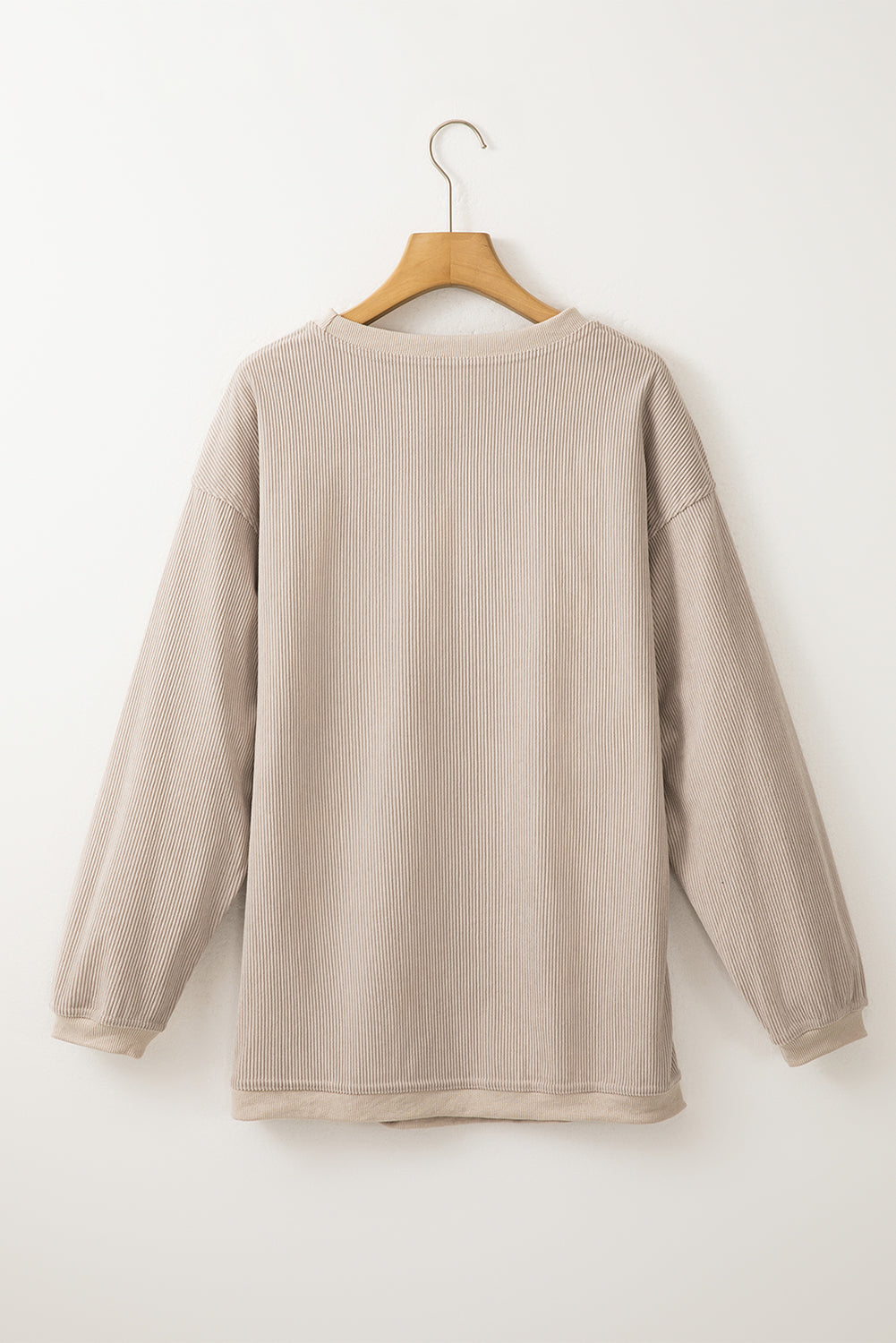 Apricot Ribbed Corduroy Oversized Sweatshirt