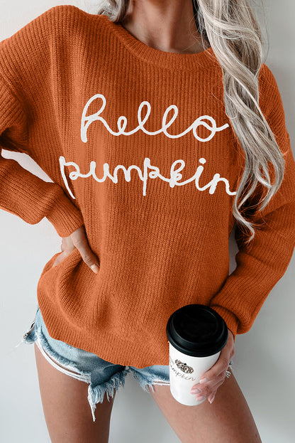 Flamingo Hello Pumpkin Graphic Sweater